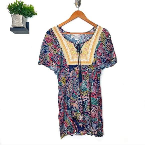 Flying Tomato Dresses & Skirts - Flying Tomato Short Flowy Sleeve Tassel Boho Dress Multicolor Size Small
